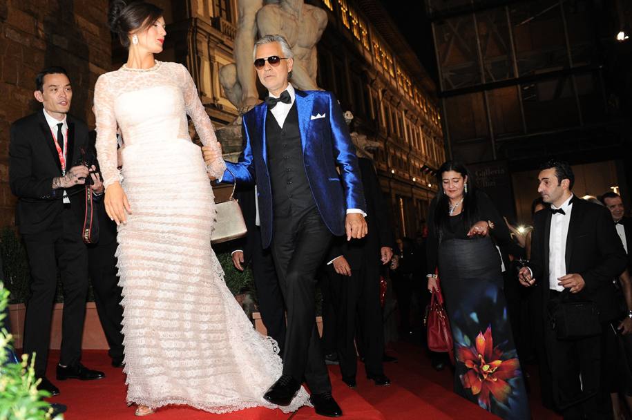 Andrea Bocelli e la moglie Veronica a Firenze per la Celebrity Fight Night organizzata dal grande tenore